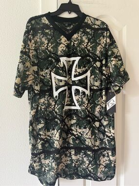 G-Net Camo Mesh Jersey 2XL Cross Graphic Streetwear NWT